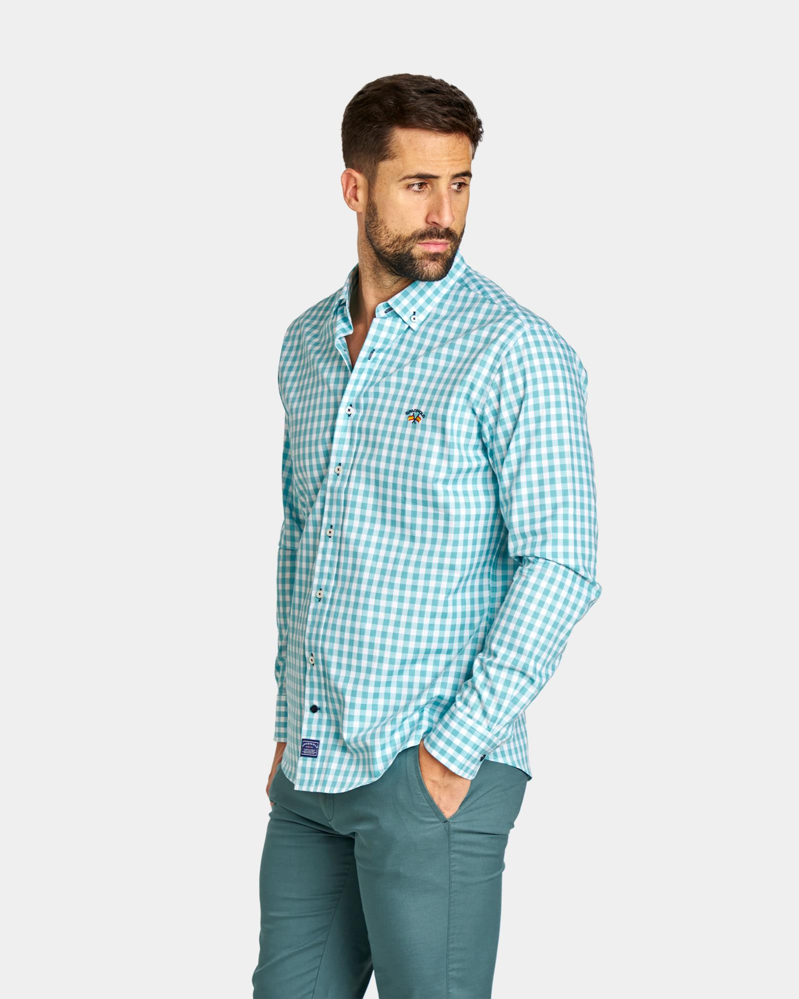Camisa de cuadros verde hombre cheap