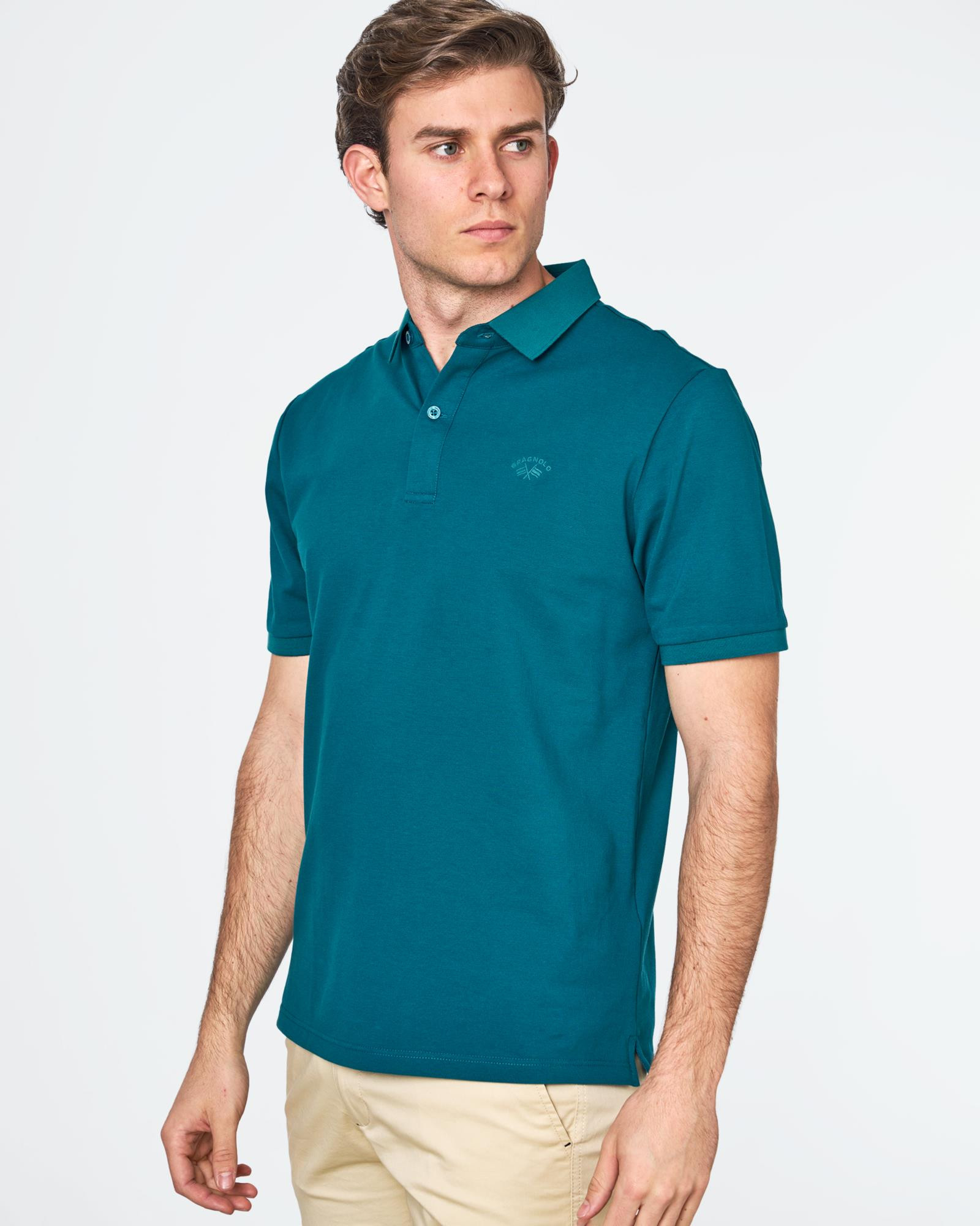 POLO DE HOMBRE PIQUE VERDE OSCURO Talla XL Color 000079 REF. 000079