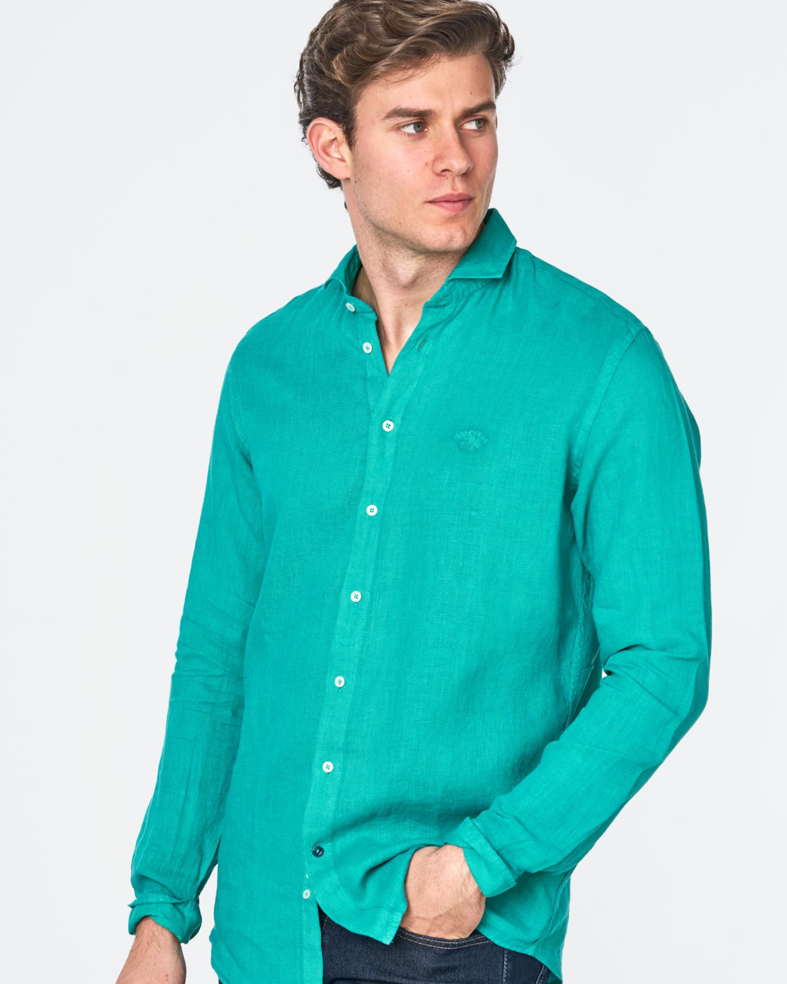 Camisa verde turquesa hombre shop