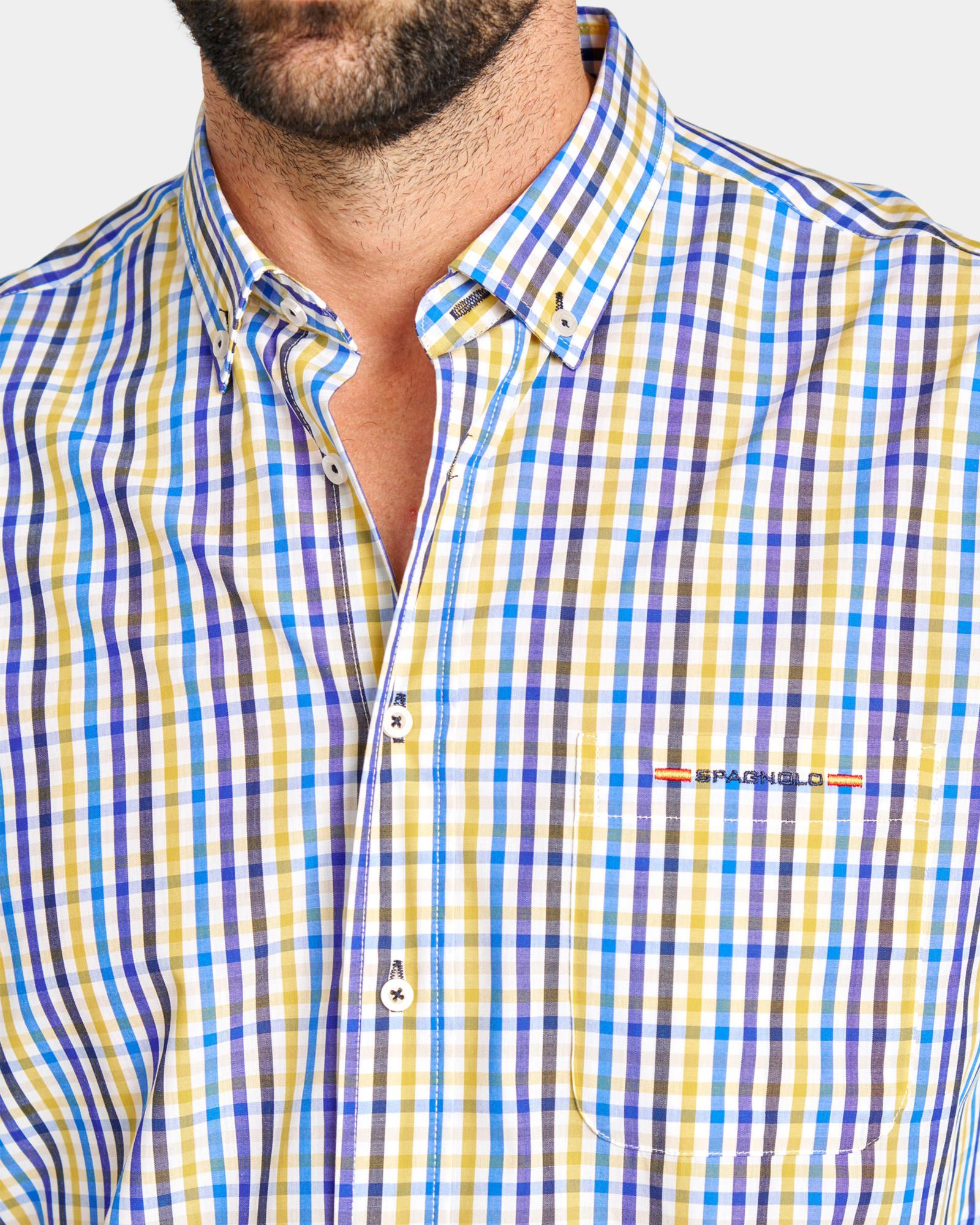 Camisa cuadros amarilla hombre store