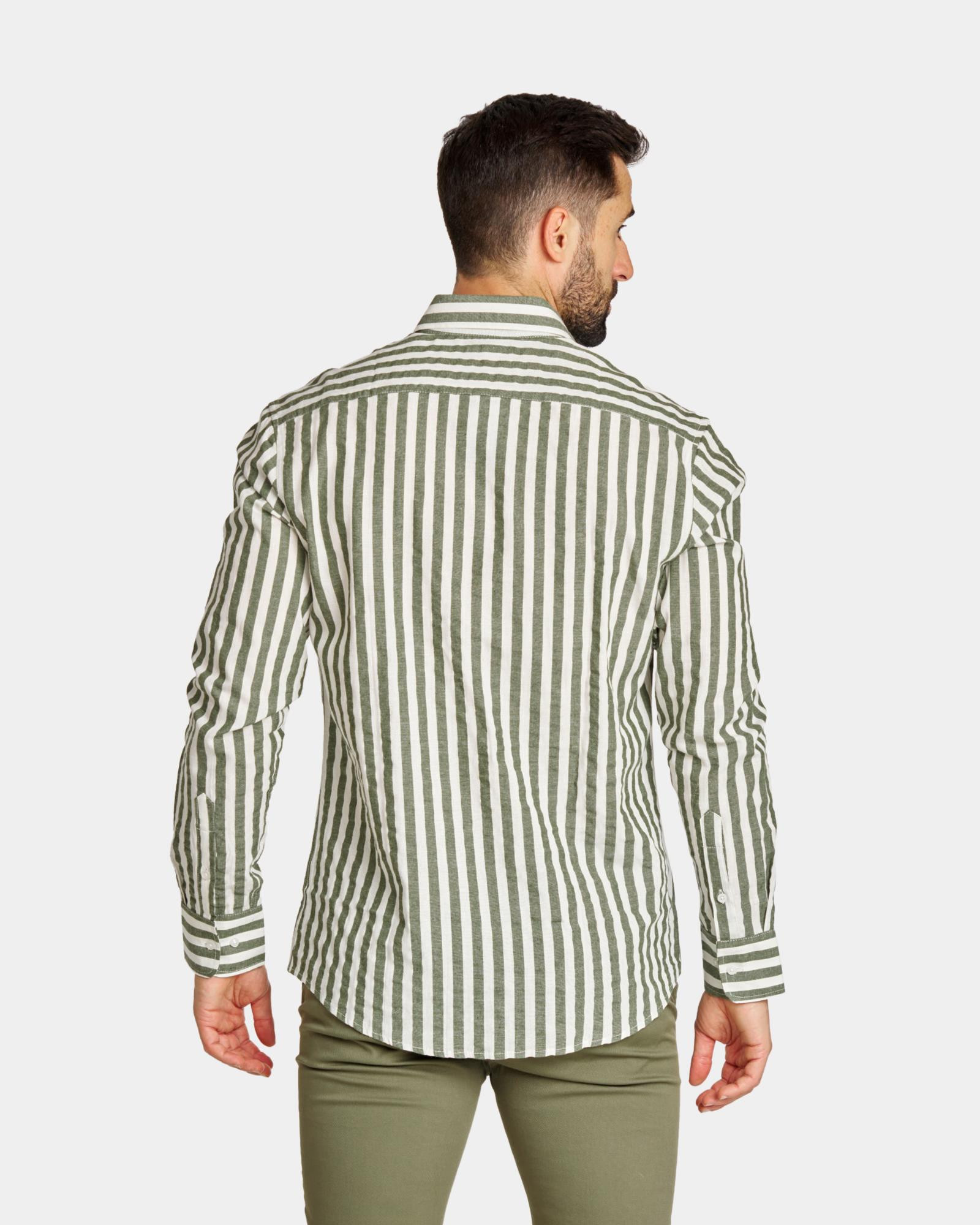 Camisa rayas verdes sale