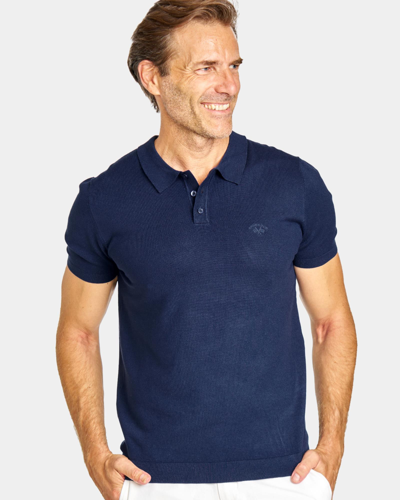POLO DE HOMBRE PUNTO LISO MARINO Color AZUL MARINO REF. 000068 Talla XS