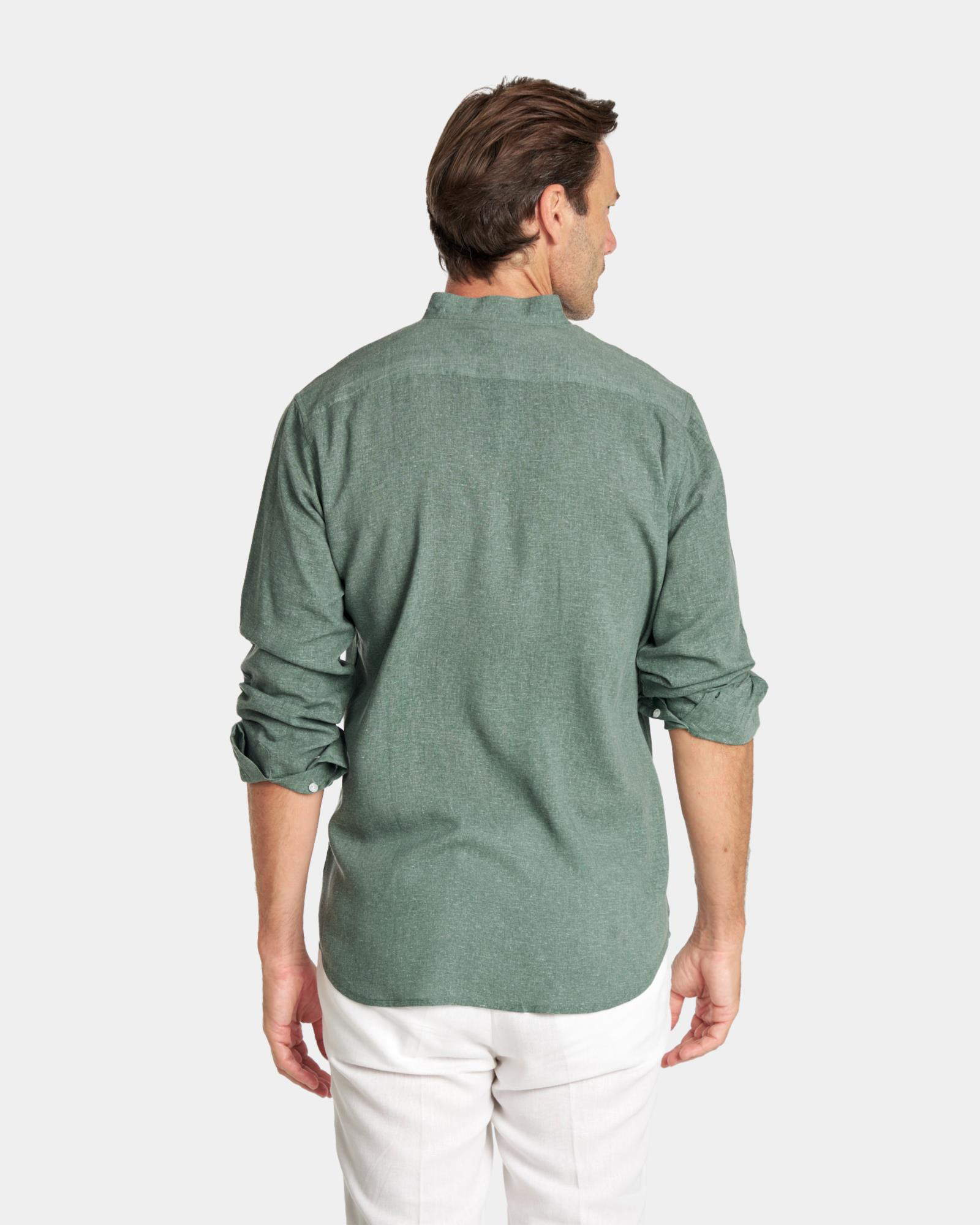 Camisa cuello mao verde hotsell