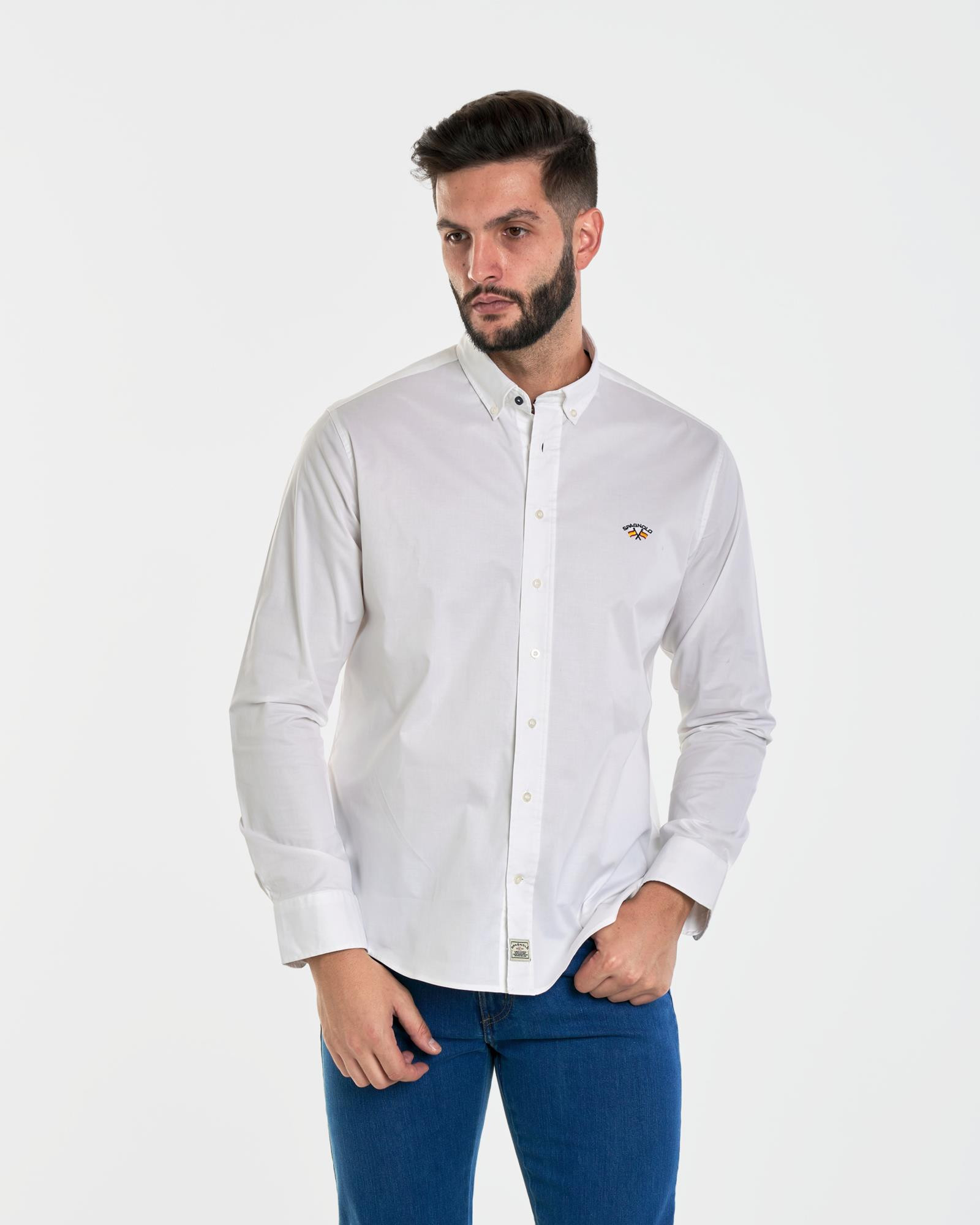 Camisa Blanca Gabardina Lisa Spagnolo Color 000001 REF. 000001 Talla 01