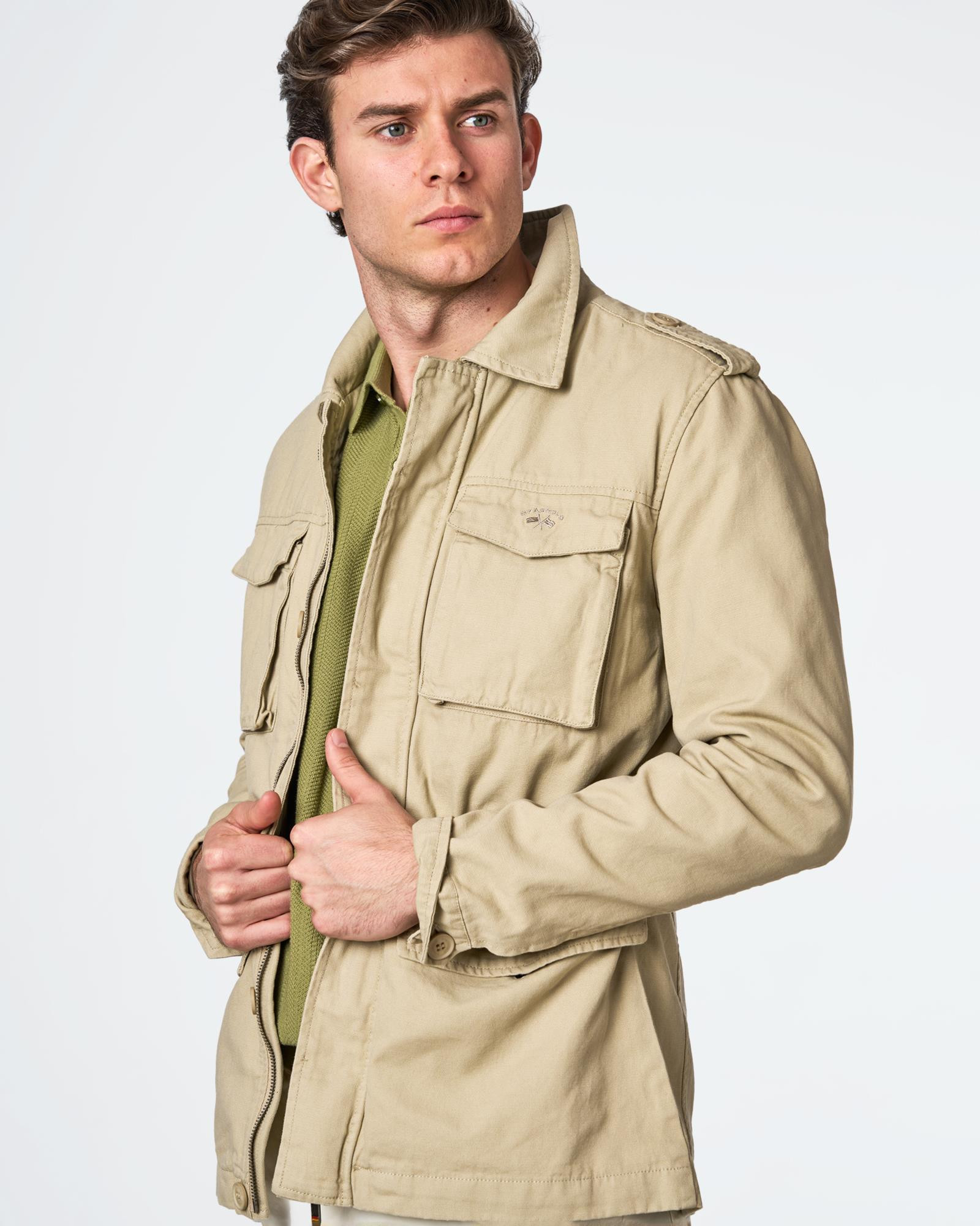PARKA SAHARIANA DE HOMBRE CANVAS CAMEL Color CAMEL REF. 000082 Talla 54