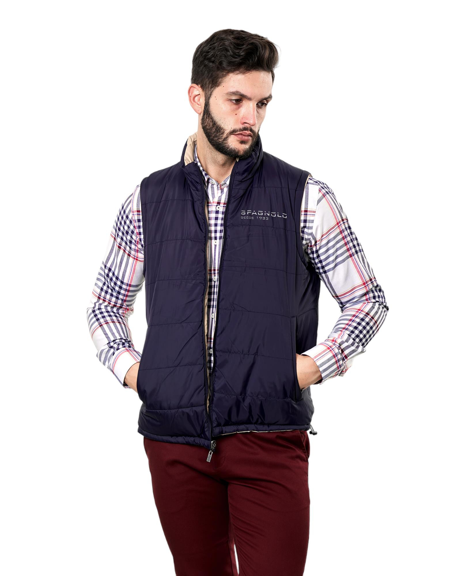Compra Chaleco reversible beige verde en SPAGNOLO Color 008269 REF. 008269 Talla 46