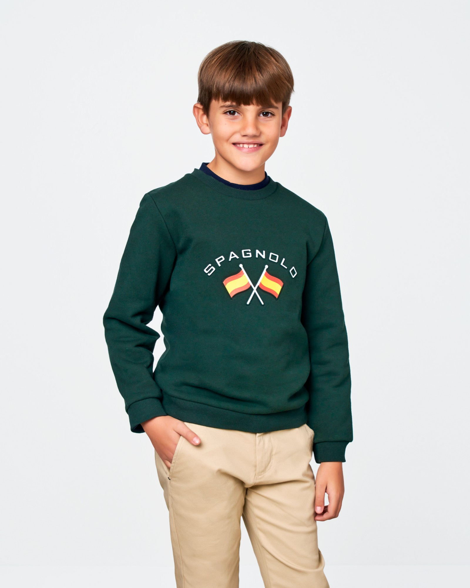 SUDADERA NINO BANDERA 3D Talla 03 Color VERDE REF. 000079